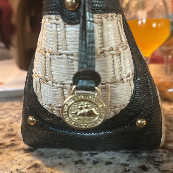 Brahmin Wicker & Emeral Green Handbag - Picture 2 of 7